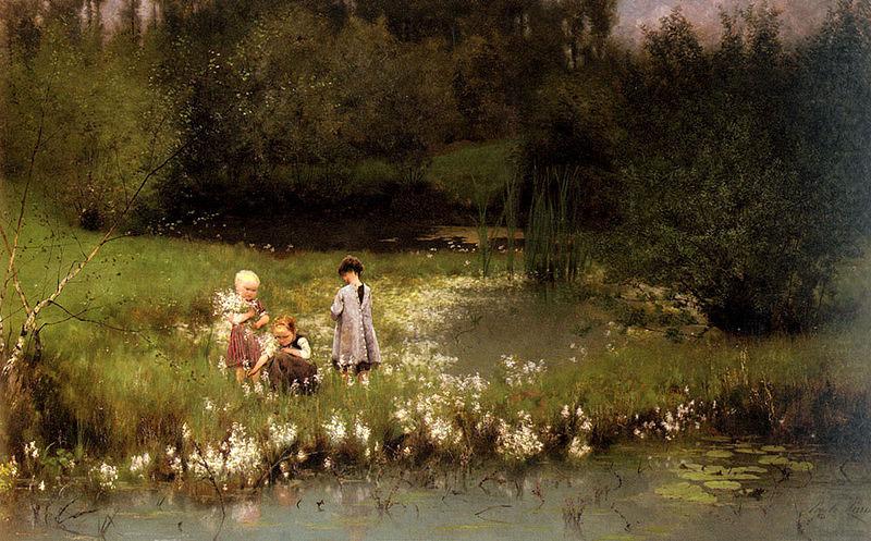 Emile Claus Picking Blossoms china oil painting image